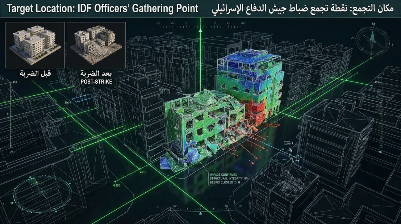 Immagini 3D mostra operazioni militari iraniane contro basi e posizioni statunitensi e israeliane nel golfo è israele. Non possiamo né confermare né smentire la loro autenticità.