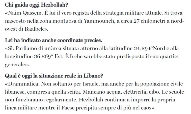 Questo era uno dei servizi segreti, oggi va in giro a raccontare fandonie. Quasi tutte le sue “informazioni” sono bufale: dalla storia del Libano che mangia la SIM con la mollica di pane fino agli “11 Kalashnikov”, ormai diventati leggendari.