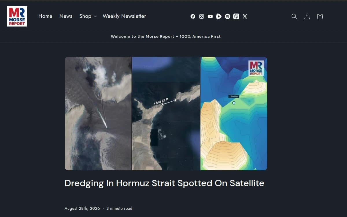 Ipotesi poco verificata: secondo il media USA Morse Report, immagini satellitari suggerirebbero un presunto corridoio sul lato omanita di Hormuz per le grandi petroliere. L’ipotesi non è confermata.